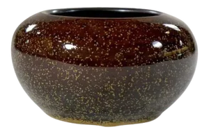 19th Century Chinese Monochrome Porcelain Brown Tea Dust Speckle Glaze Censer Bowl or Brush Washer