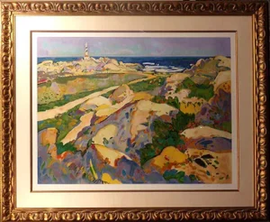 1990s "Menorca" Landscape Hand Signed Print by Manel Anoro, Framed