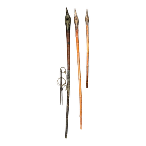 Display Set of 3 Antique Qing Dynasty Bamboo Pipes 19th Century China