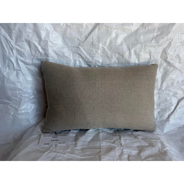Textile 17th Century Italian Wool and Silk Floral Scrollwork Pillow For Sale - Image 7 of 7
