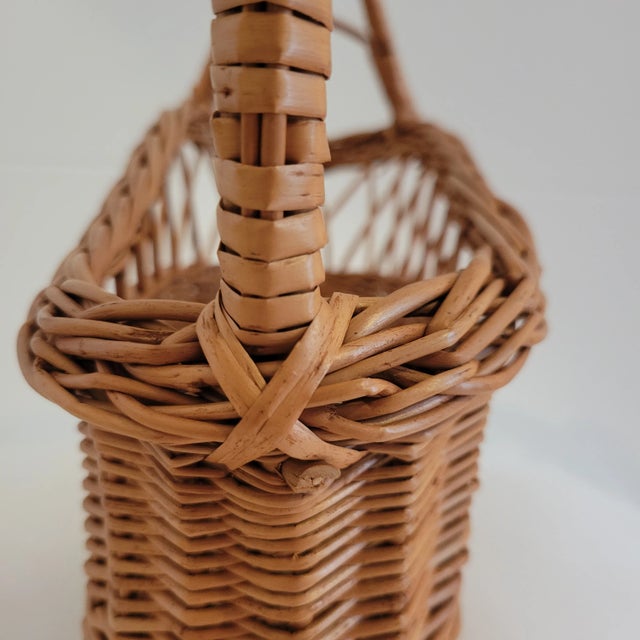 Vintage French Wicker Wine Bottle Holder Chairish