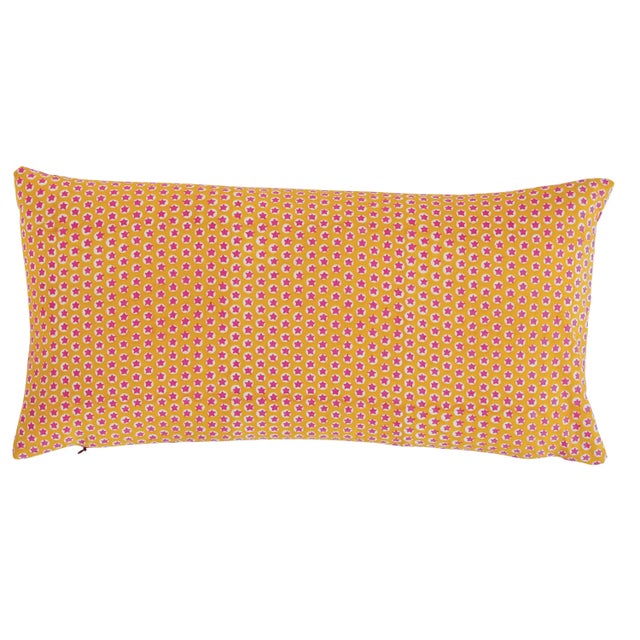 This pillow features Buti on front with Tuk Tuk by Molly Mahon for Schumacher on back with a Knife Edge finish. A...