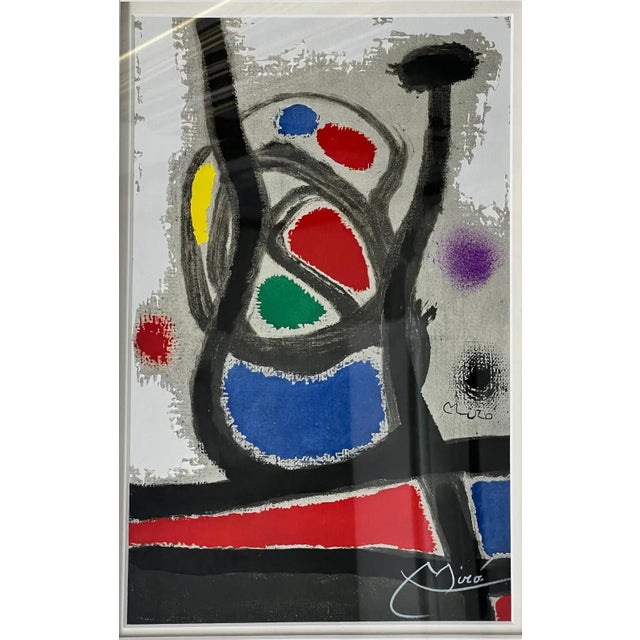 Joan Miro Oiseau Solaire, Oiseau Lunaire 1967 Color Lithograph Hand Signed, Coa 1967 For Sale In New York - Image 6 of 12