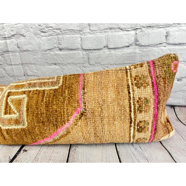 Turkish 12 x 46 Lumbar Rug Pillow Plush Sophistication Turkish Pillow Cushion Cover For Sale - Image 3 of 7