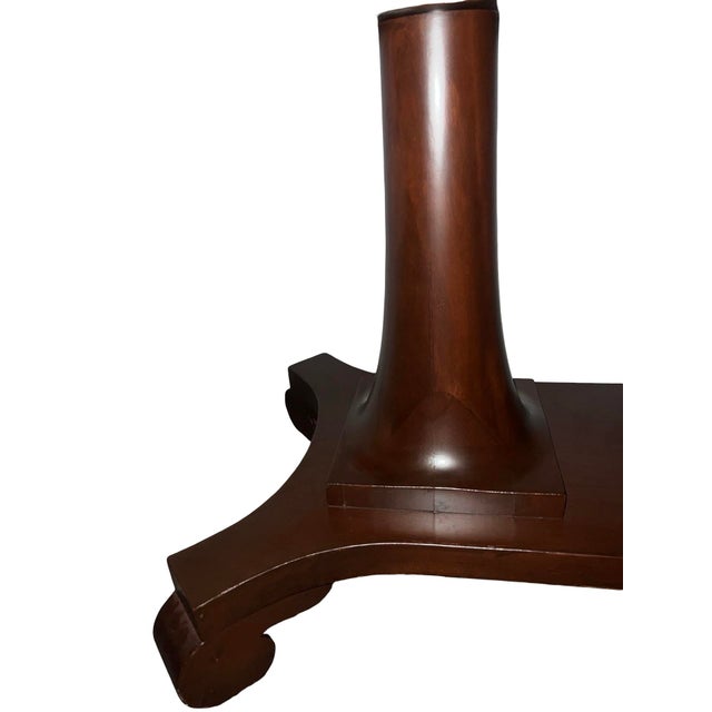 American Empire Style Ribbon Mahogany Center Table / Desk, Early 1900s For Sale In Houston - Image 6 of 7