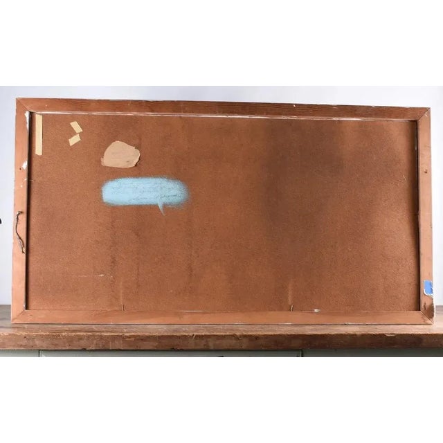 Ed Shewmake, ( 1920-2008) Large Painting of Figures on Blue Ground, Oil on Board Signed ES Ed Shewmake was the director of...