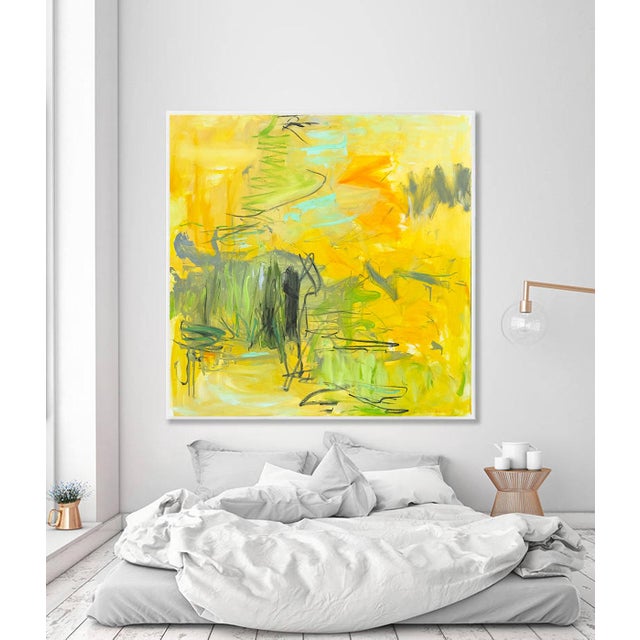 "Golden Grass" Bt Trixie Pitts Large Abstract Expressionist Oil Painting For Sale - Image 11 of 11