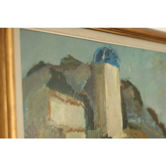 Mid-Century Swedish Panel – “Southern Village Motif” by Bertil Wahlberg – Signed 106.5 x 64.5 cm (41.9" x 25.4") A...