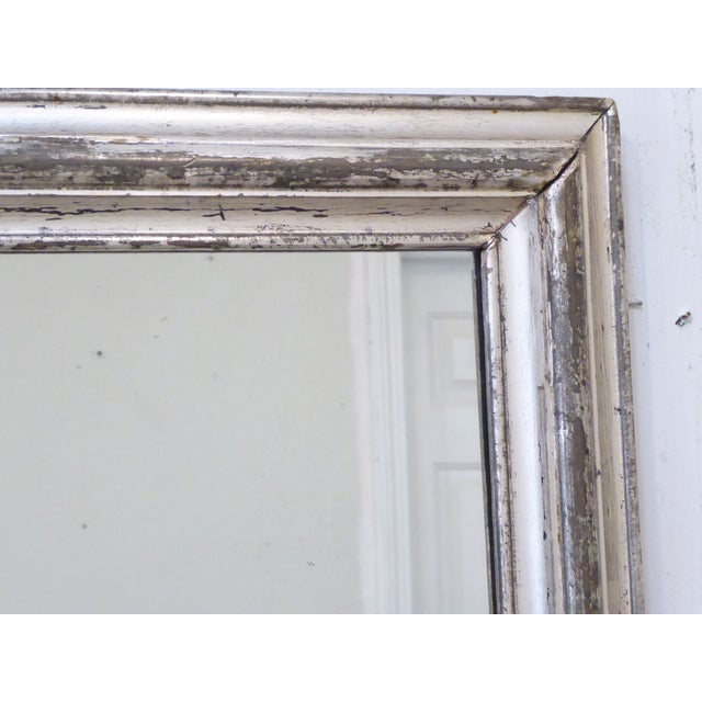 Mid 19th Century Antique Silverleafed Mirror For Sale - Image 5 of 5