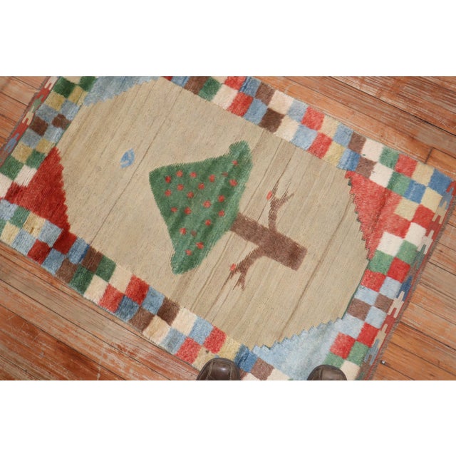 Folk Art Late 20th Century Zabihi Collection Persian Gabbeh Souf Rug - 2'6" x 3'11" For Sale - Image 3 of 8