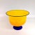 A beautiful yellow and cobalt blue hand blown art glass.