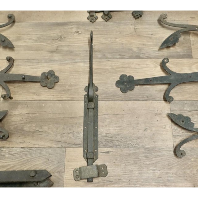 Early 19th Century Double Castle Door Hinges, Set of 11 For Sale - Image 11 of 15