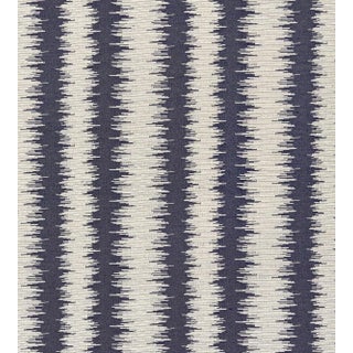 The House of Scalamandré Konya Ikat Stripe Fabric, Indigo For Sale