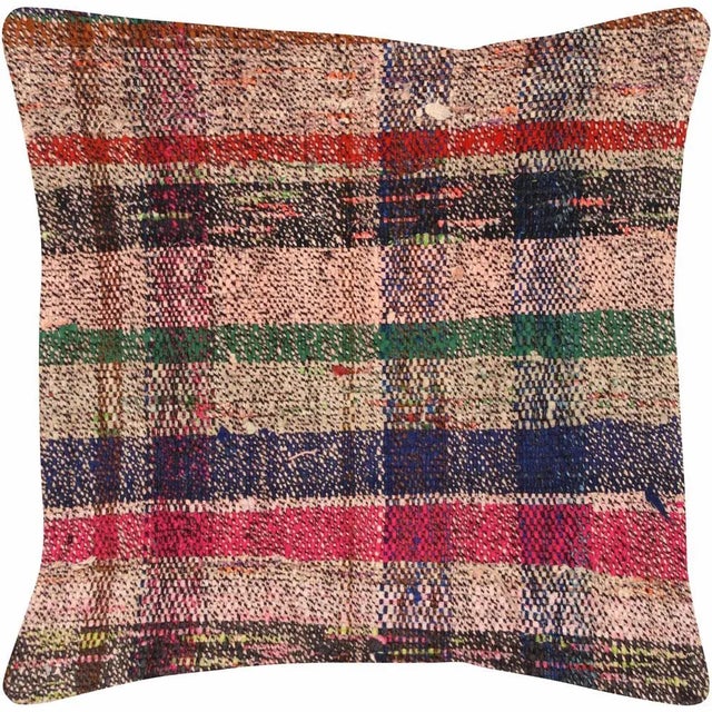 Art Deco 1960s Turkish Hemp Pillow 18" X 18" For Sale - Image 3 of 3