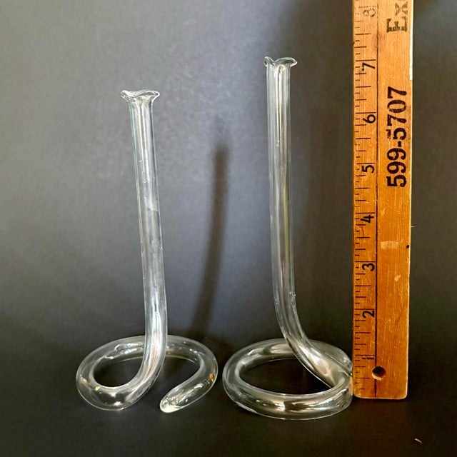 Transparent Vintage Glass Tube Bud Vases – Elegant Minimalist Clear Glass Single Stem Vases For Sale - Image 8 of 8