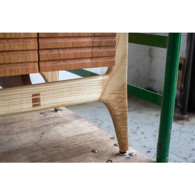 Mid-Century Modern Turntable Console in Solid Hardwood - Hank - Designed by Carter Uslabar Doersch For Sale - Image 4 of 12