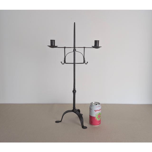 18th C. English Hand Forged Iron Candleholder For Sale - Image 10 of 10