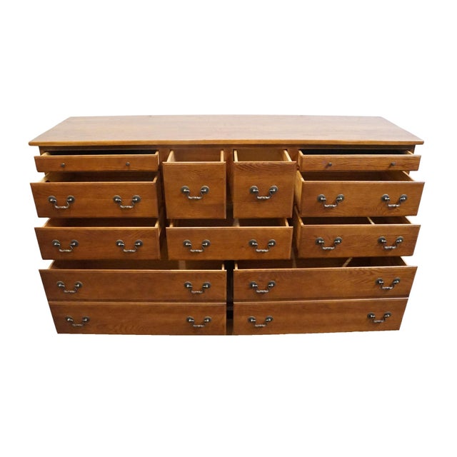 Late 20th Century Keller Furniture Solid Cherry Early American Colonial Revival 64" Eleven Drawer Dresser 2690 For Sale - Image 5 of 13