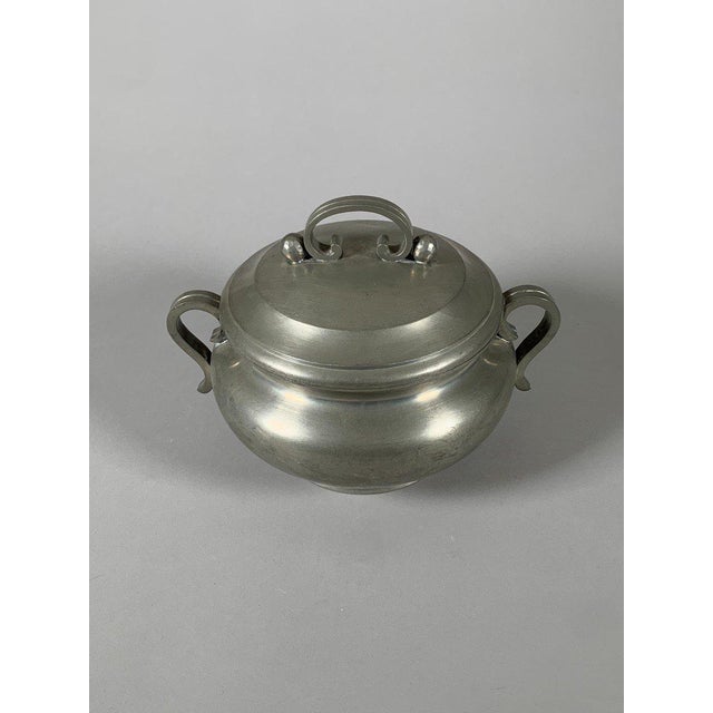 Art Deco Pewter tureen signed Jean Despres (1889-1980), Art Deco/Modernist style For Sale - Image 3 of 9