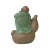 This is a Chinese decorative ceramic pottery figure of a fat Happy Buddha on a gourd. It can be an incense holder....