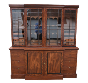 Antique George III Breakfront Bookcase in Mahogany