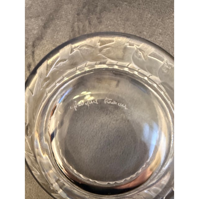 Glass 1960s Lalique Crystal Irene Small Dish With Bird Pattern For Sale - Image 7 of 7