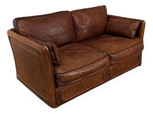 Leather 2-Seater Sofa attributed to Roche Bobois, 1980s