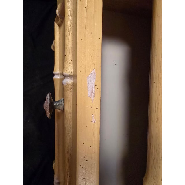 Ornamental & Decorative Materials 1970s Thomasville Allegro Yellow Faux Bamboo Cabinet, Attributed For Sale - Image 7 of 14