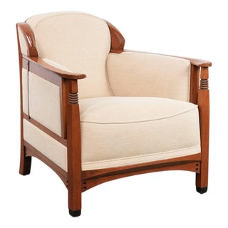Art Nouveau Lounge Chair with Wooden Frame by Schuitema For Sale