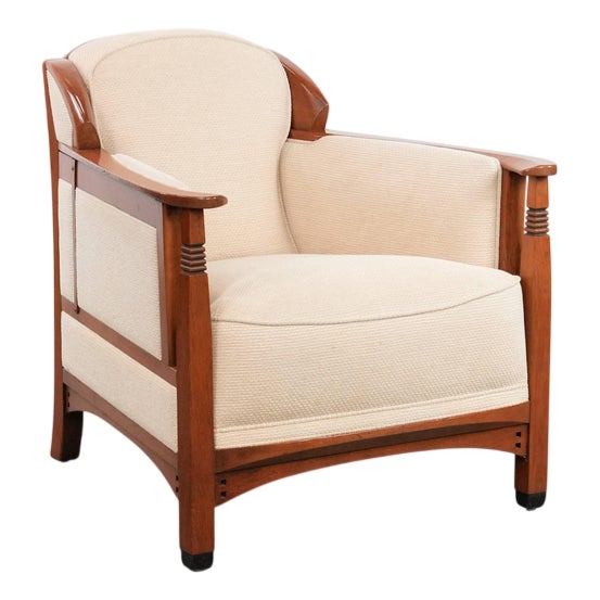 Art Nouveau Lounge Chair with Wooden Frame by Schuitema For Sale