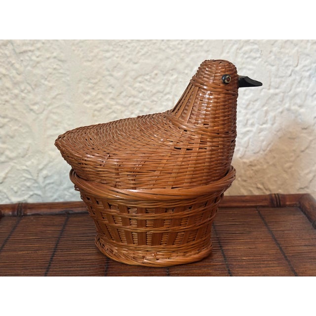 1970s Wicker Bird Basket For Sale - Image 4 of 9