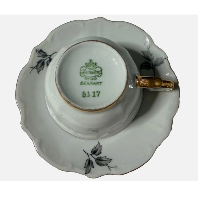Mid 20th Century Porcelain Coffee Service Gold Rim Bareuther Waldsassen Bavaria-Germany 24k Gold - 15 pcs For Sale - Image 10 of 12
