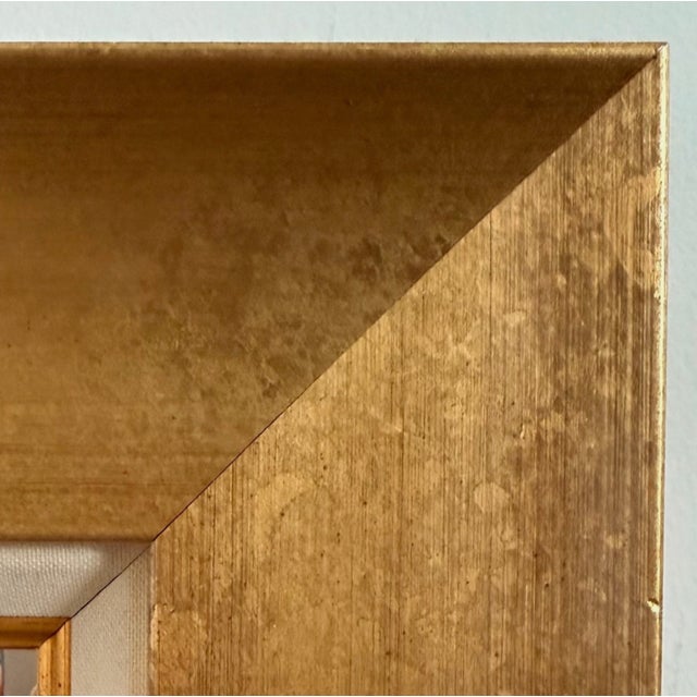 Circa 1990 Custom Traditional Gilt Wood and Linen Art Frame Repurposed Into Wall Mirror For Sale In New York - Image 6 of 11