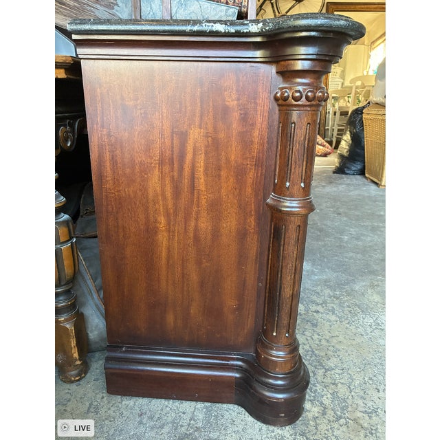 2000 - 2009 Vintage Bernhardt Grand Savannah 3-Drawer Nightstand/Chest- Excellent Marble Top For Sale - Image 5 of 8