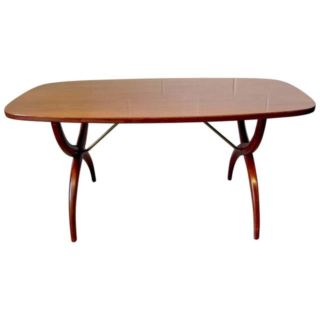 Mid 20th Century Modern Mahogany & Brass Coffee Table Designed by Yngve Ekstr??m, for Westbergs For Sale - Image 13 of 13
