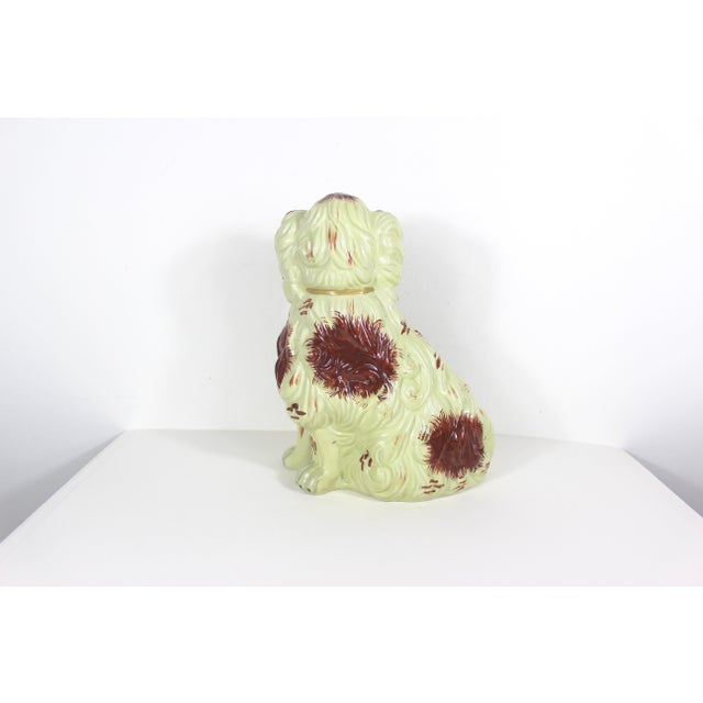 Ceramic Very Large Vintage Staffordshire Spaniel Dog Hand Painted Collectible For Sale - Image 7 of 11