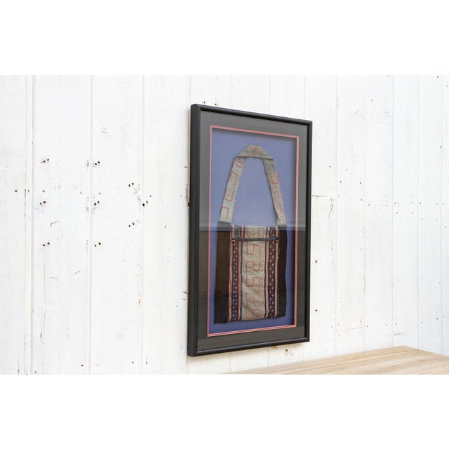 Blue Antique Framed Hmong Baby Carrier For Sale - Image 8 of 10