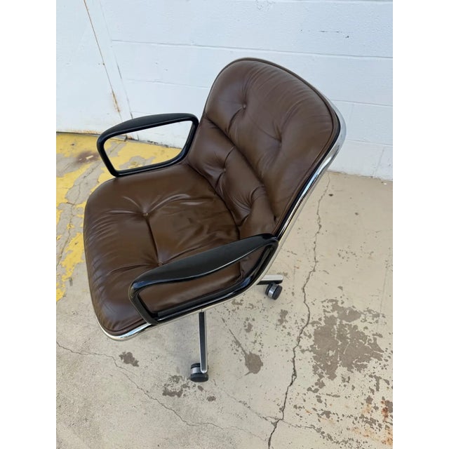 Mid-Century Modern 11 Executive Armchairs by Charles Pollock for Knoll Brown Leather For Sale - Image 3 of 9