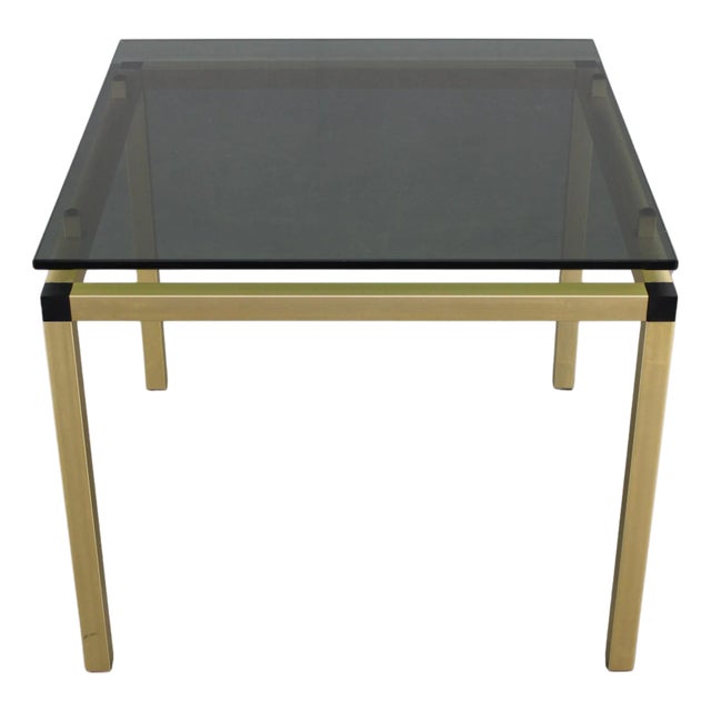 Italian Brass Coffee Table with Smoked Glass Top, 1970s For Sale