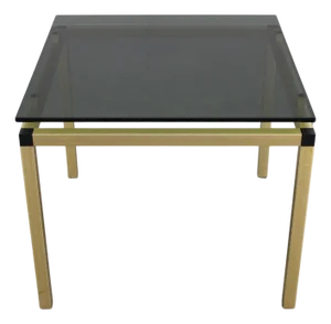 Italian Brass Coffee Table with Smoked Glass Top, 1970s