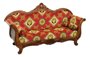 Louis Philippe Upholstered Walnut Sofa
