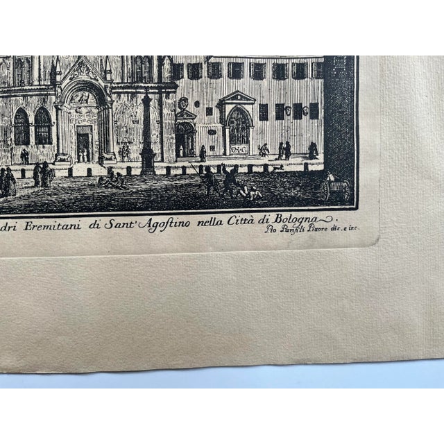 Late 19th Century Antique Engraving Pio Panfili Veduta Della Chiesa Di Giacomo, Bologna, Framed For Sale In Columbia, SC - Image 6 of 12