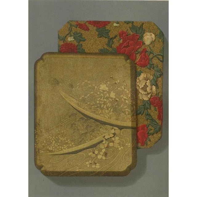 Japanese Lacquer and Textile Tray Designs, 1880s, Paper For Sale - Image 5 of 10