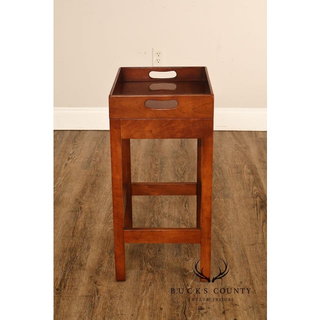 Chippendale Style Cherry Butler Tray Side Table For Sale - Image 9 of 18