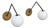 Mid-Century Modern Italian Wall Sconces with Opaline Glass Globes, 1950s, Set of 2 For Sale