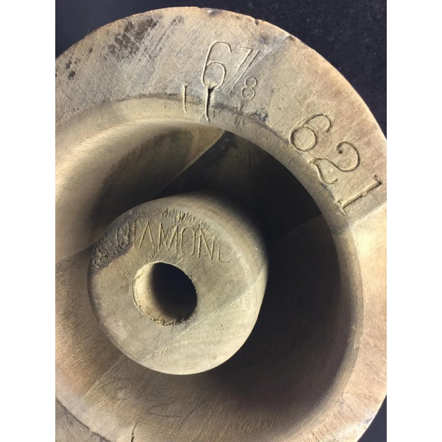 Wood Vintage Diamond Wooden Hat Mold For Sale - Image 7 of 8