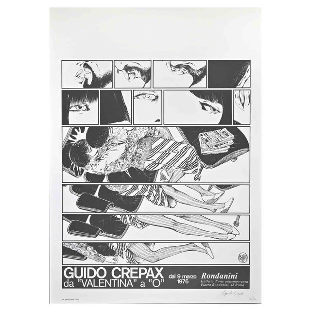 Guido Crepax, from Valentina to O, Offset Print, 1976 For Sale