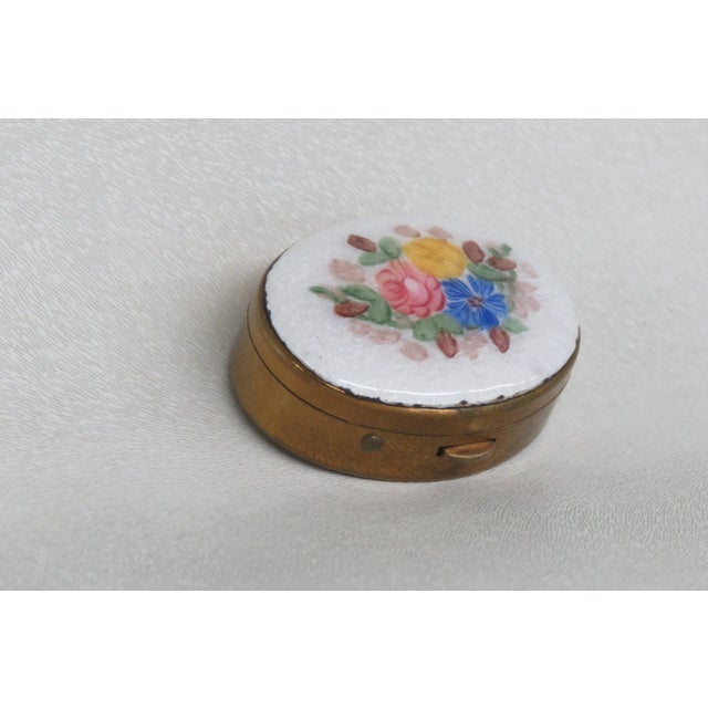 Porcelain White and Gold Floral Small Pill Box For Sale - Image 4 of 10