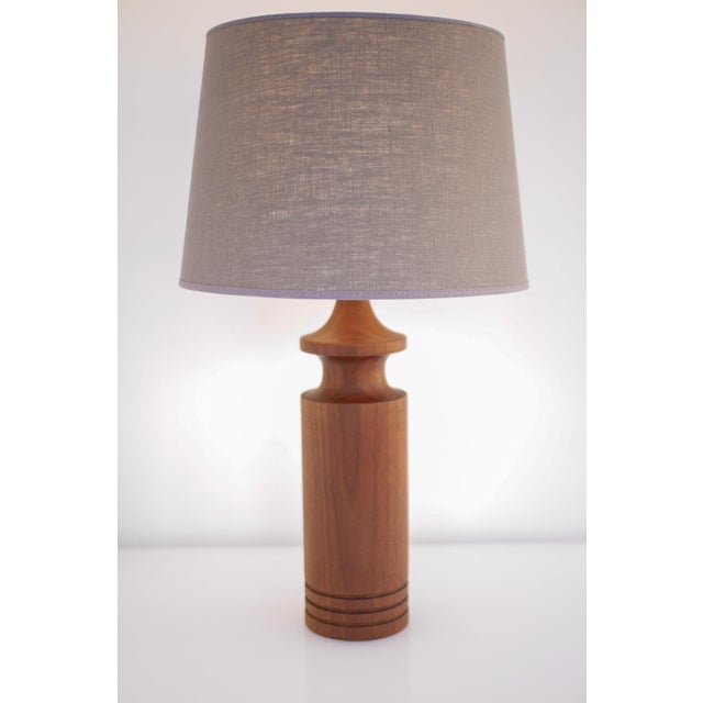 Large Mid-Century Modern Danish Teak Table Lamp For Sale - Image 10 of 12