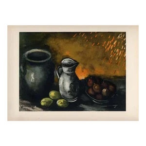 1958 Vlaminck Lithograph 28 Still Life With Jugs